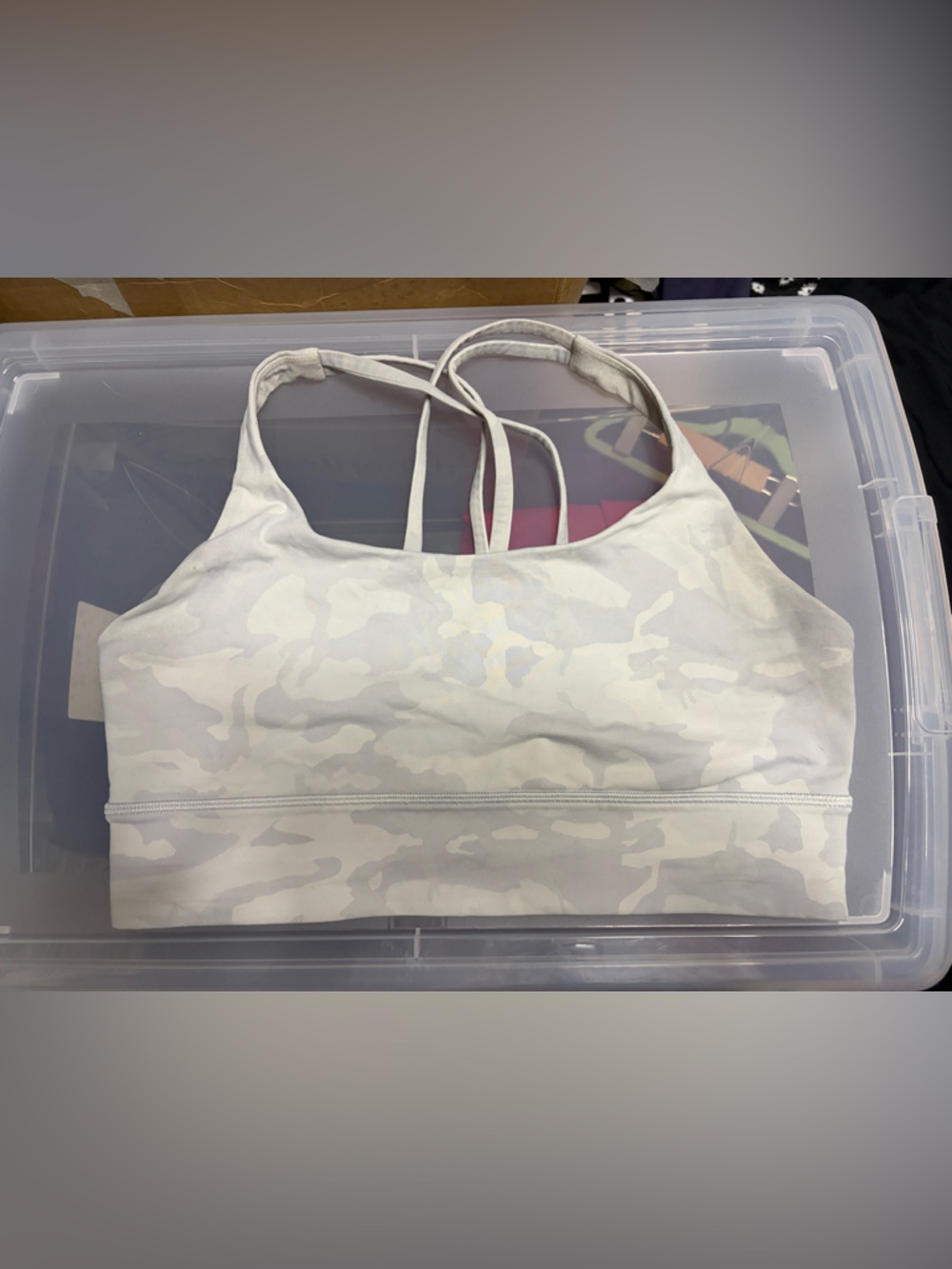 Lululemon White Camouflage Sports Bra
